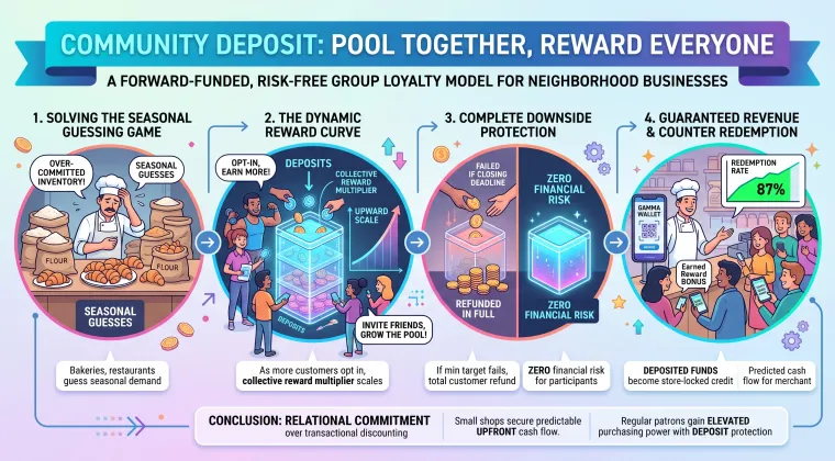 Community Deposit: a forward-funded, risk-free group loyalty model