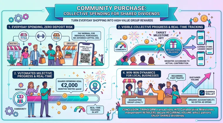 Community Purchase: collective spending for shared dividends