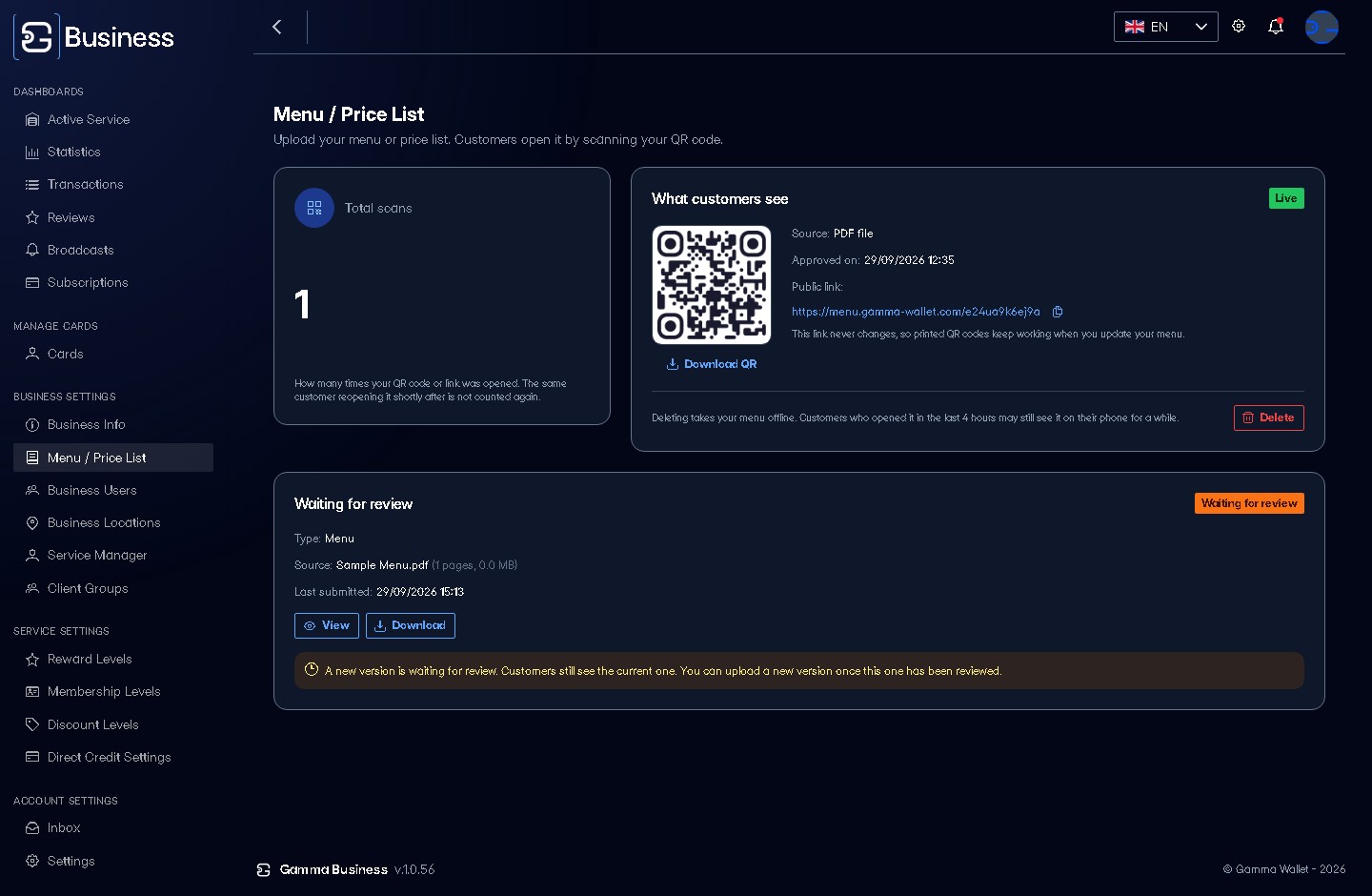 A new version waiting for review, with the current one still live