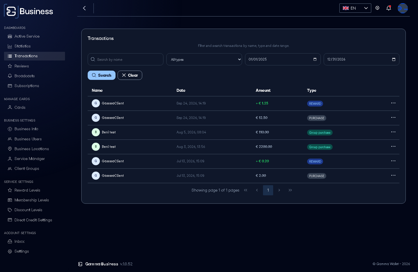 Transactions with results