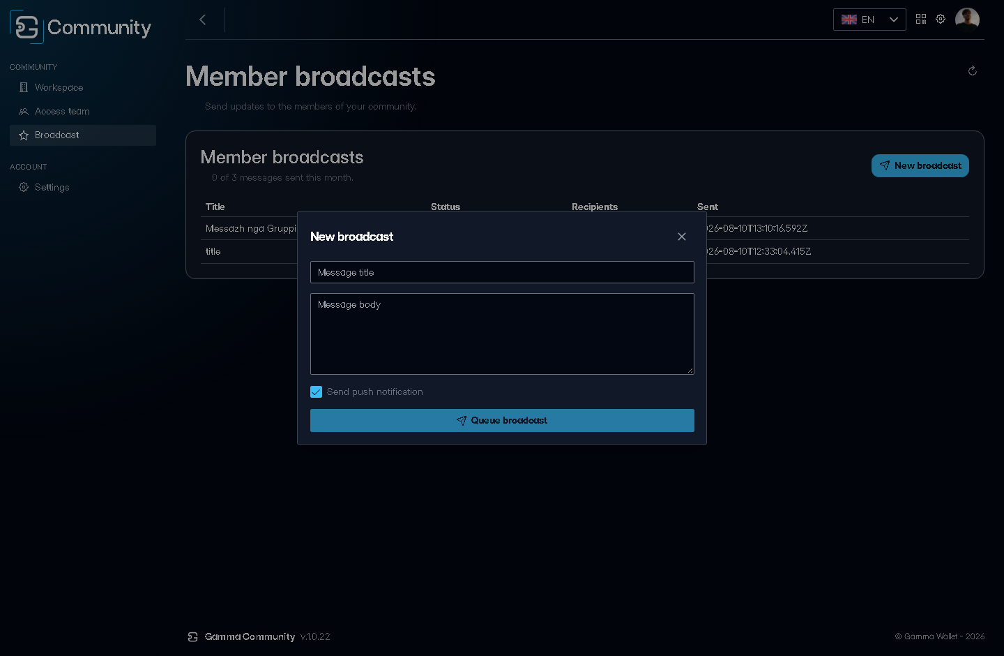 The broadcast composer
