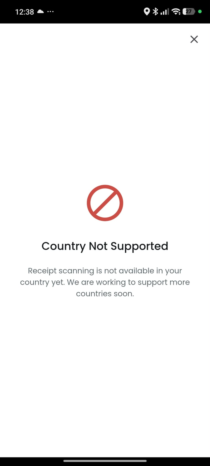 Where receipt scanning is not available yet
